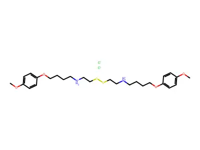 Disulfide, bis(2-((4-(p-methoxyphenoxy)butyl)amino)ethyl)-, dihydrochloride structure
