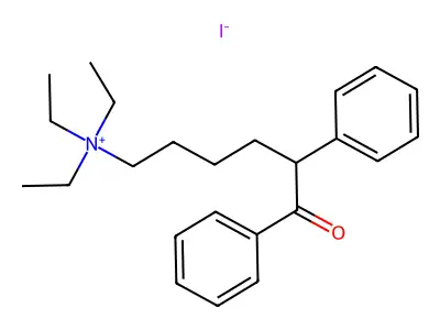 Ammonium, (5-benzoyl-5-phenylpentyl)triethyl-, iodide structure