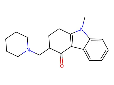 9-Methyl-3-(1-piperidinomethyl)-2,3-dihydro-4(1H)-carbazolone structure