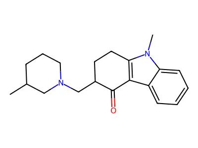 9-Methyl-3-(3-methylpiperidino)methyl-2,3-dihydro-4(1H)-carbazolone structure