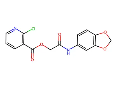 [2-(1,3-Benzodioxol-5-ylamino)-2-oxoethyl] 2-chloropyridine-3-carboxylate structure