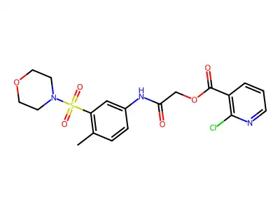 [2-(4-methyl-3-morpholin-4-ylsulfonylanilino)-2-oxoethyl] 2-chloropyridine-3-carboxylate structure