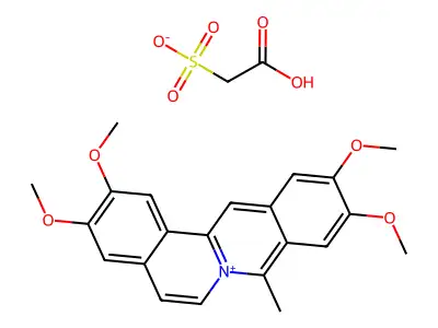 Coralyne sulfoacetate structure
