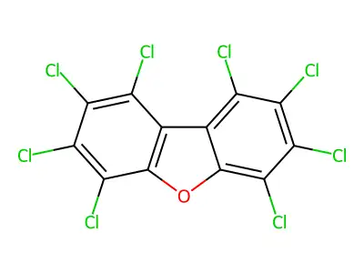Octachlorodibenzofuran structure
