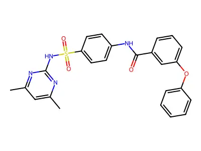 N-(4-(N-(4,6-dimethylpyrimidin-2-yl)sulfamoyl)phenyl)-3-phenoxybenzamide structure