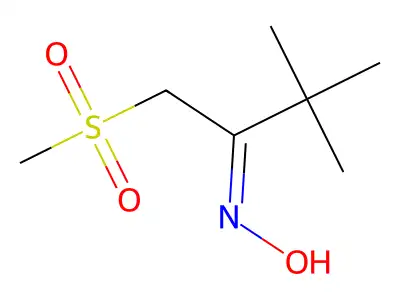 N-(3,3-dimethyl-1-methylsulfonylbutan-2-ylidene)hydroxylamine structure