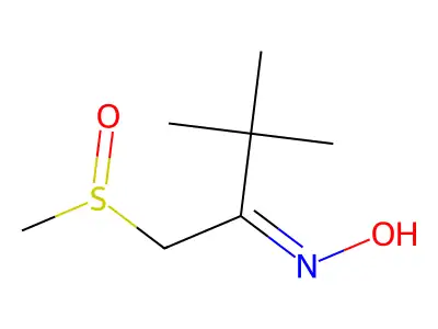N-(3,3-dimethyl-1-methylsulfinylbutan-2-ylidene)hydroxylamine structure