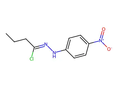 N-(4-nitrophenyl)butanehydrazonoyl chloride structure