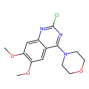 2-Chloro-6,7-dimethoxy-4-(4-morpholinyl)quinazoline structure