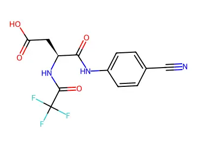 Butanoic acid, 4-((4-cyanophenyl)amino)-4-oxo-3-((trifluoroacetyl)amino)-, (S)- structure