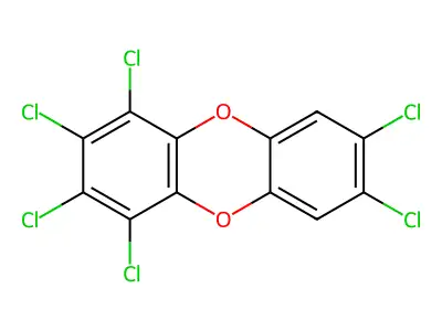 1,2,3,4,7,8-Hexachlorodibenzo-p-dioxin structure