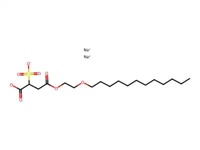Butanedioic acid, 2-sulfo-, 4-(2-(dodecyloxy)ethyl) ester, sodium salt (1:2) structure