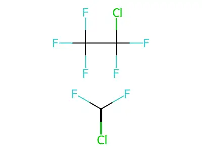 Chlorodifluoromethane and chloropentafluoroethane mixture structure