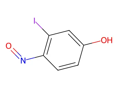 4-Hydroxyimino-3-iodo-2,5-cyclohexadiene-1-one structure