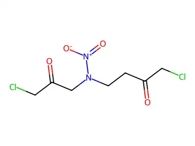 2-Butanone, 1-chloro-4-(N-(3-chloro-2-oxopropyl)-N-nitroamino)- structure