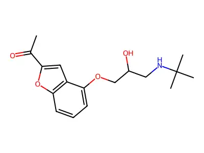 Ketone, 4-(3-(tert-butylamino)-2-hydroxypropoxy)-2-benzofuranyl methyl structure