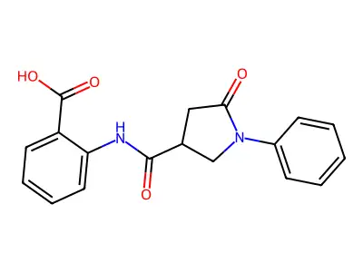 2-[[(5-Oxo-1-phenylpyrrolidin-3-yl)carbonyl]amino]benzoic acid structure