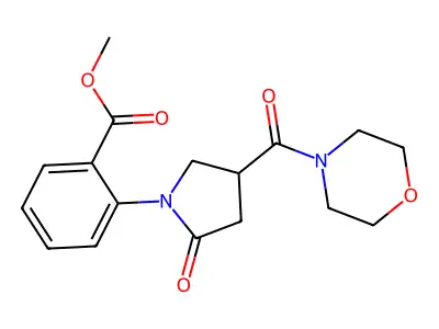 Benzoic acid, o-(4-morpholinocarbonyl-2-oxo-1-pyrrolidinyl)-, methyl ester structure