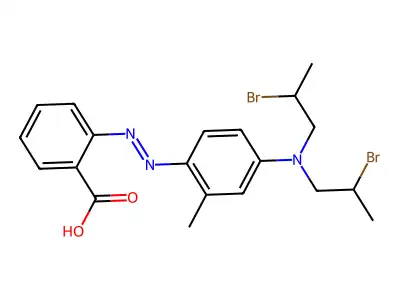 2-(2-(4-(Bis(2-bromopropyl)amino)-2-methylphenyl)diazenyl)benzoic acid structure