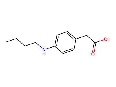 Acetic acid, 2-(p-(butylamino)phenyl)- structure