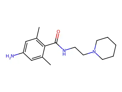 Benzamide, 4-amino-2,6-dimethyl-N-(2-piperidinoethyl)- structure