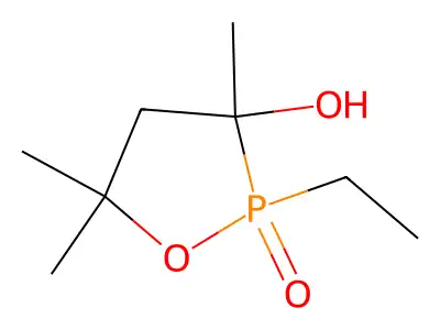 2-Ethyl-3-hydroxy-3,5,5-trimethyl-1,2lambda~5~-oxaphospholan-2-one structure