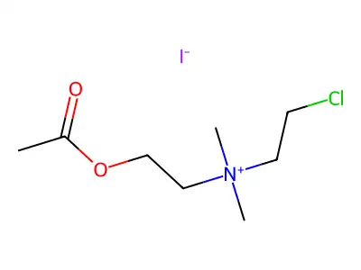 Ammonium, (2-chloroethyl)dimethyl(2-hydroxyethyl)-, iodide, acetate (ester) structure