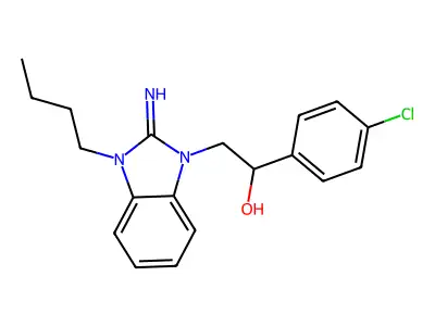 2-(3-Butyl-2-iminobenzimidazol-1-yl)-1-(4-chlorophenyl)ethanol structure