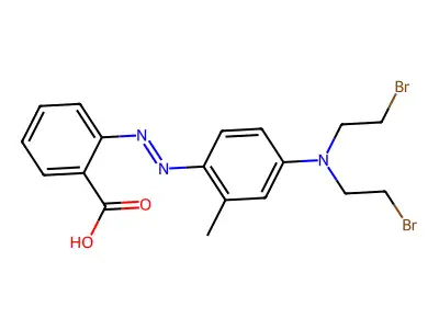 Azobenzene, 4-bis(2-bromoethyl)amino-2'-carboxy-2-methyl- structure