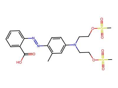 Azobenzene, 4-bis(2-(methylsulfonyloxy)ethyl)-2'-carboxy-2-methyl- structure