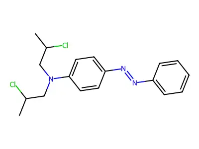 N,N-Bis(2-chloropropyl)-4-(phenyldiazenyl)aniline structure