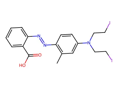 2-((4-(Bis(2-iodoethyl)amino)-2-methylphenyl)diazenyl)benzoic acid structure