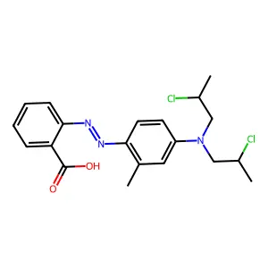 Azobenzene, 4-bis(2-chloropropyl)amino-2'-carboxy-2-methyl- structure
