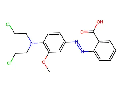 2-((4-(Bis(2-chloroethyl)amino)-3-methoxyphenyl)diazenyl)benzoicacid structure