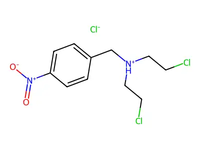 Benzylamine, N,N-bis(2-chloroethyl)-4-nitro-, hydrochloride structure