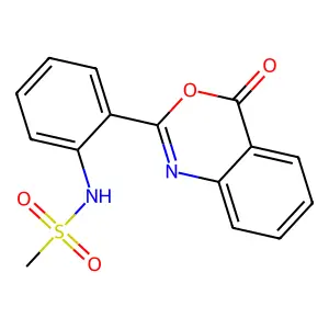 N-(2-(4-Oxo-4H-3,1-benzoxazin-2-yl)phenyl)methanesulphonamide structure