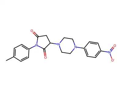 3-(4-{4-Nitrophenyl}-1-piperazinyl)-1-(4-methylphenyl)-2,5-pyrrolidinedione structure