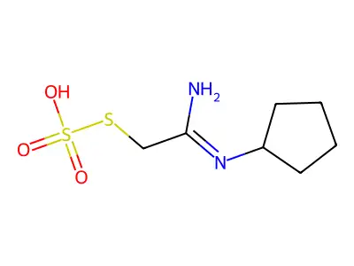 Methanethiol, N-cyclopentylamidino-, hydrogen thiosulfate structure