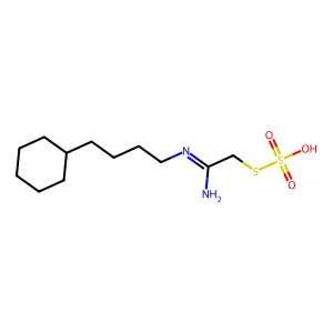 Methanethiol, (N-cyclohexylbutyl)amidino-, hydrogen thiosulfate structure