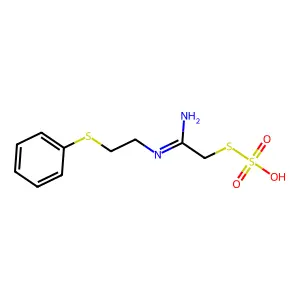 Methanethiol, N-(2-phenylthioethyl)amidino-, hydrogen thiosulfate structure