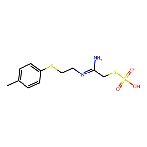 Methanethiol, N-(2-(p-tolylthio)ethyl)amidino-, hydrogen thiosulfate structure