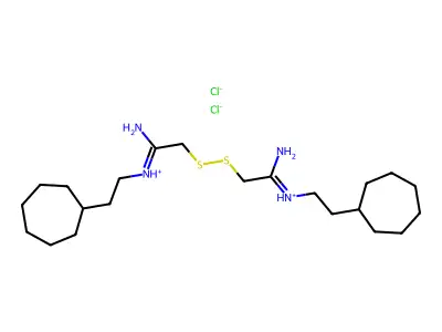 Acetamidine, 2,2'-dithiobis(N-(2-cycloheptyl)ethyl-, dihydrochloride structure