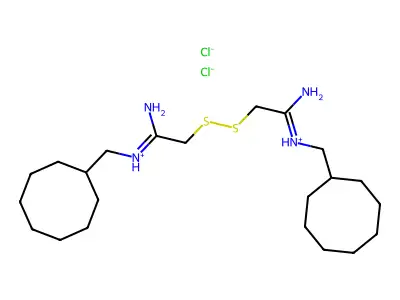 Acetamidine, 2,2'-dithiobis(N-cyclooctylmethyl-, dihydrochloride structure
