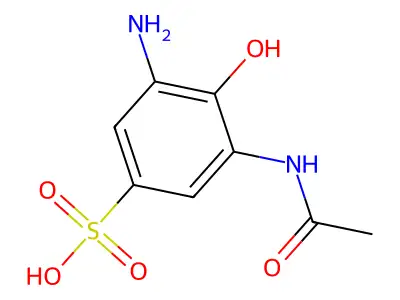 Benzenesulfonic acid, 3-(acetylamino)-5-amino-4-hydroxy- structure