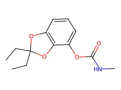 1,3-Benzodioxol-4-ol, 2,2-diethyl-, methylcarbamate structure