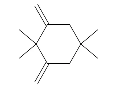Cyclohexane, 1,1,4,4-tetramethyl-2,6-bis(methylene)- structure