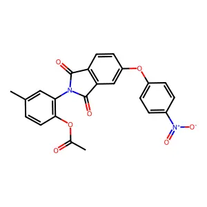 4-methyl-2-[5-(4-nitrophenoxy)-1,3-dioxo-1,3-dihydro-2H-isoindol-2-yl]phenyl acetate structure