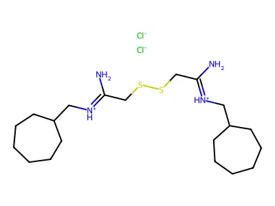 Acetamidine, 2,2'-dithiobis(N-cyclohepthylmethyl-, dihydrochloride structure