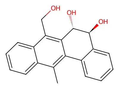 7-(Hydroxymethyl)-12-methyl-5,6-dihydrotetraphene-5,6-diol structure