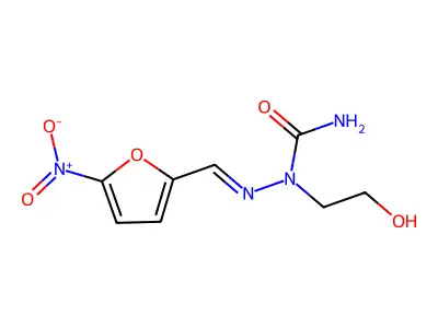 Hydrazinecarboxamide,1-(2-hydroxyethyl)-2-[(5-nitro-2-furanyl)methylene]- structure